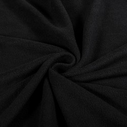 Ткань Флис Односторонний 180 гр/м2 (Ширина 150см), цвет Черный (на отрез) в Кисловодске
