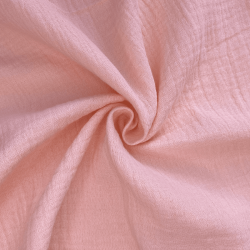 Ткань Муслин Жатый (Ширина 1,4м), цвет Нежно-Розовый (на отрез) в Кисловодске