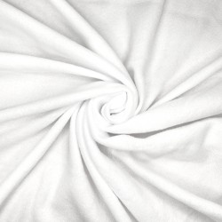 Ткань Флис Односторонний 130 гр/м2 (Ширина 150см), цвет Белый (на отрез) в Кисловодске