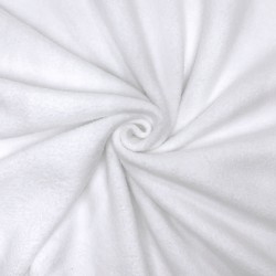Ткань Флис Двусторонний 280 гр/м2 (Ширина 150см), цвет Белый (на отрез) в Кисловодске