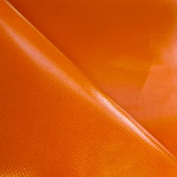 Ткань ПВХ 450 гр/м2 (Ширина 1,6м), цвет Оранжевый (на отрез) в Кисловодске