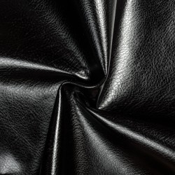 Ткань Дерматин (Кожзам) для мебели (Ширина 138см), цвет Черный (на отрез) в Кисловодске