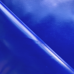 Ткань ПВХ 450 гр/м2 (Ширина 1,6м), цвет Синий (на отрез) в Кисловодске