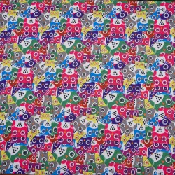 Ткань Oxford 600D PU (Ширина 1,48м), принт &quot;Совы яркие&quot; (на отрез) в Кисловодске