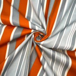 Ткань уцененная &quot;Престиж&quot; (Водоотталкивающая) (Ширина 1,48м), Серо-Оранжевая полоса (на отрез) в Кисловодске