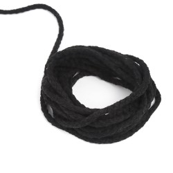 Шнур для одежды тип 2, цвет Чёрный (плетено-вязаный/полиэфир)  в Кисловодске